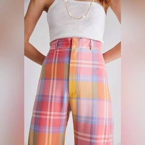 Free People Plaid Jules Pants - Size 4